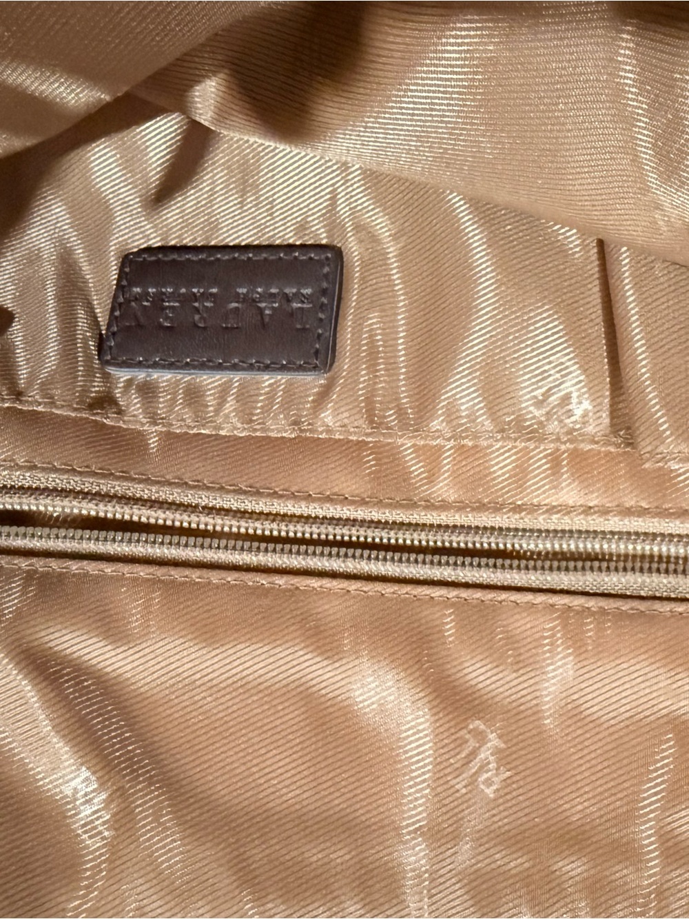 Ralph Lauren Tan Jacquard & Dark Brown Leather Tote - Picture 4 of 8